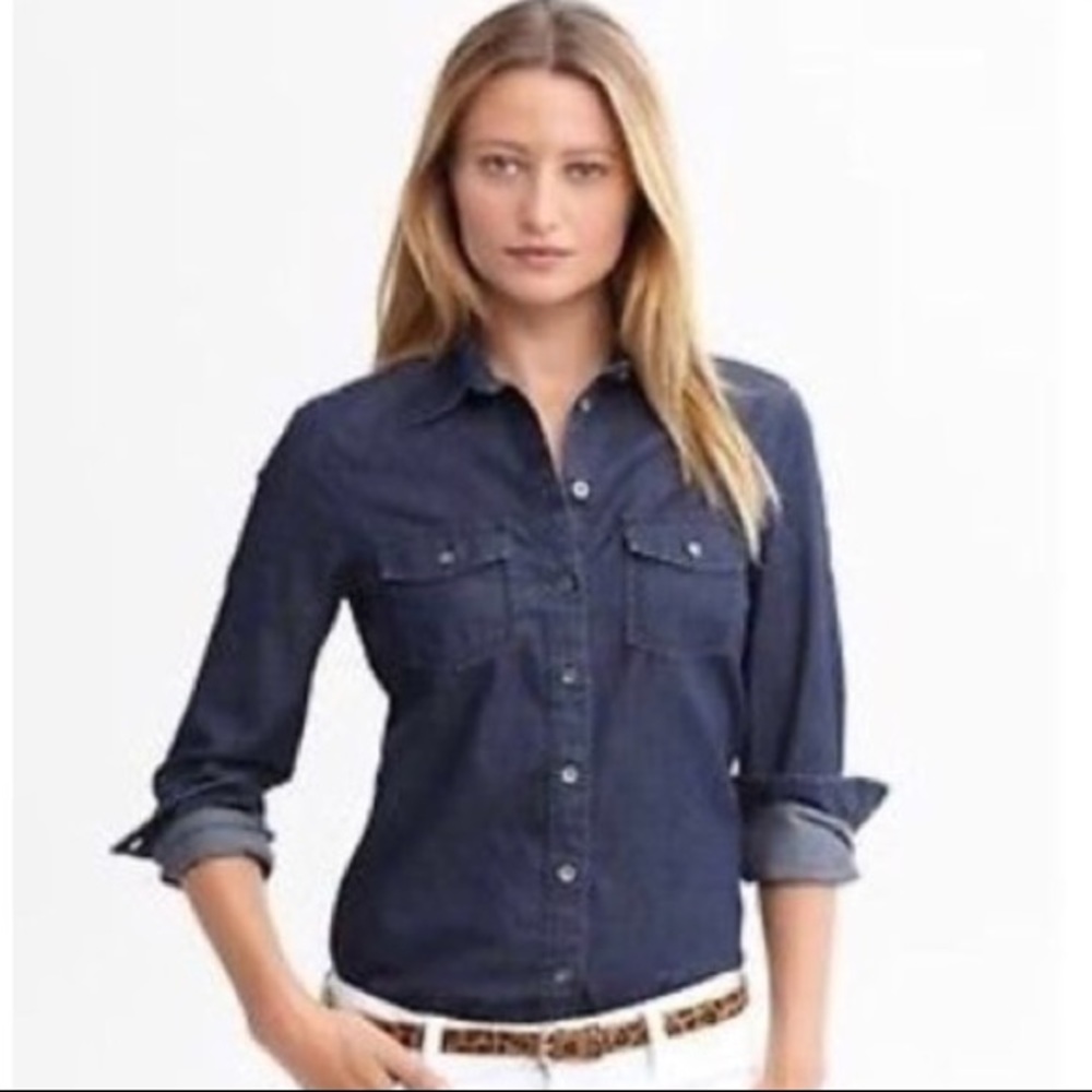 Banana Republic Dark Blue Jean Button Down